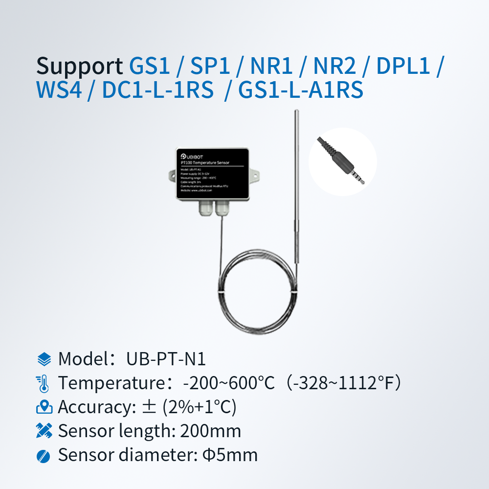 PT 100 Industrial-grade Temperature Sensor - Audio Jack Connector