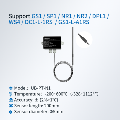 PT 100 Industrial-grade Temperature Sensor - Audio Jack Connector